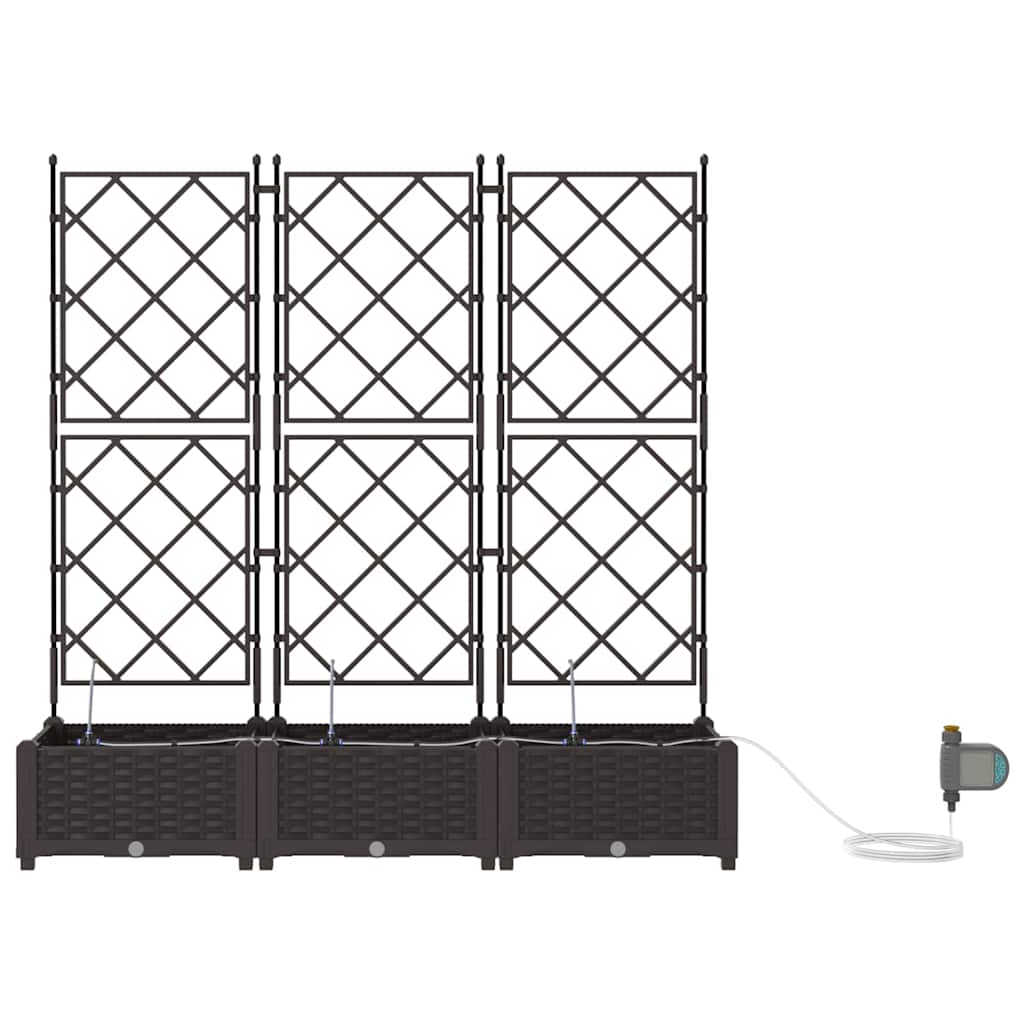 vidaXL Doniczka ogrodowa 3 pcs Brązowy 120 x 40 x 126 cm