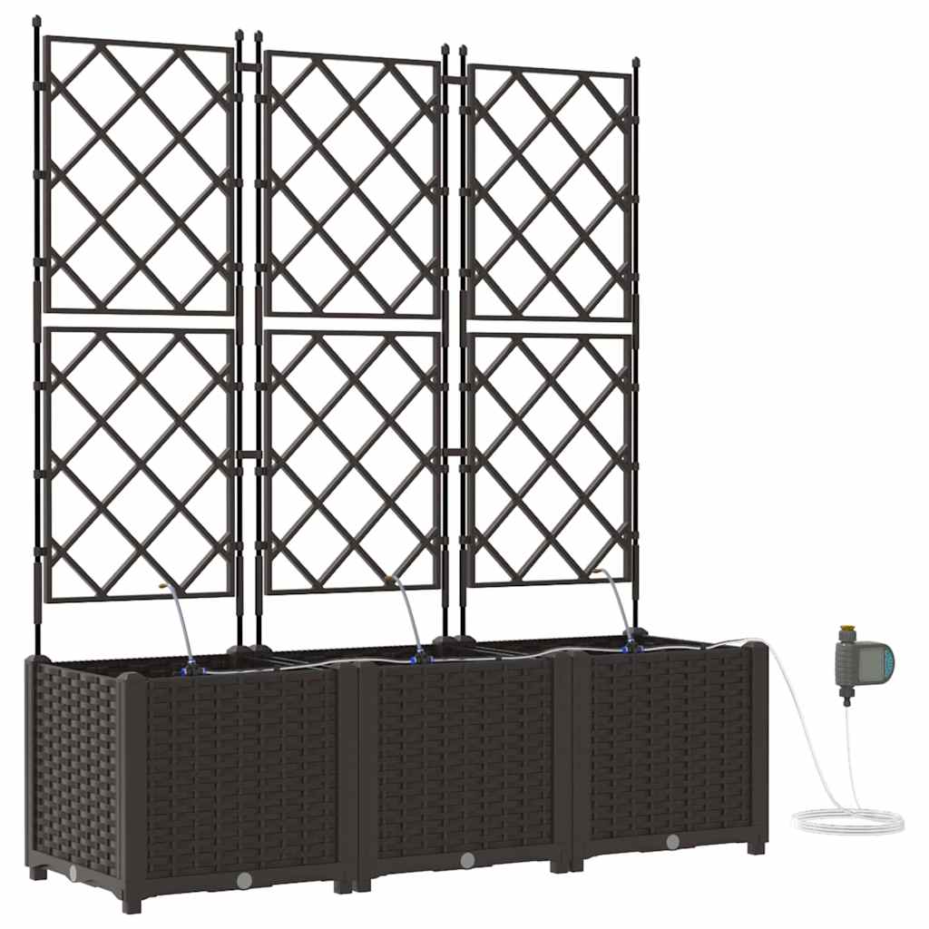 vidaXL Doniczka ogrodowa 3 pcs Brązowy 120 x 40 x 142 cm