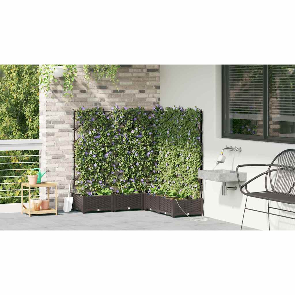 vidaXL Doniczka ogrodowa 5 pcs Brązowy 120 x 120 x 126 cm