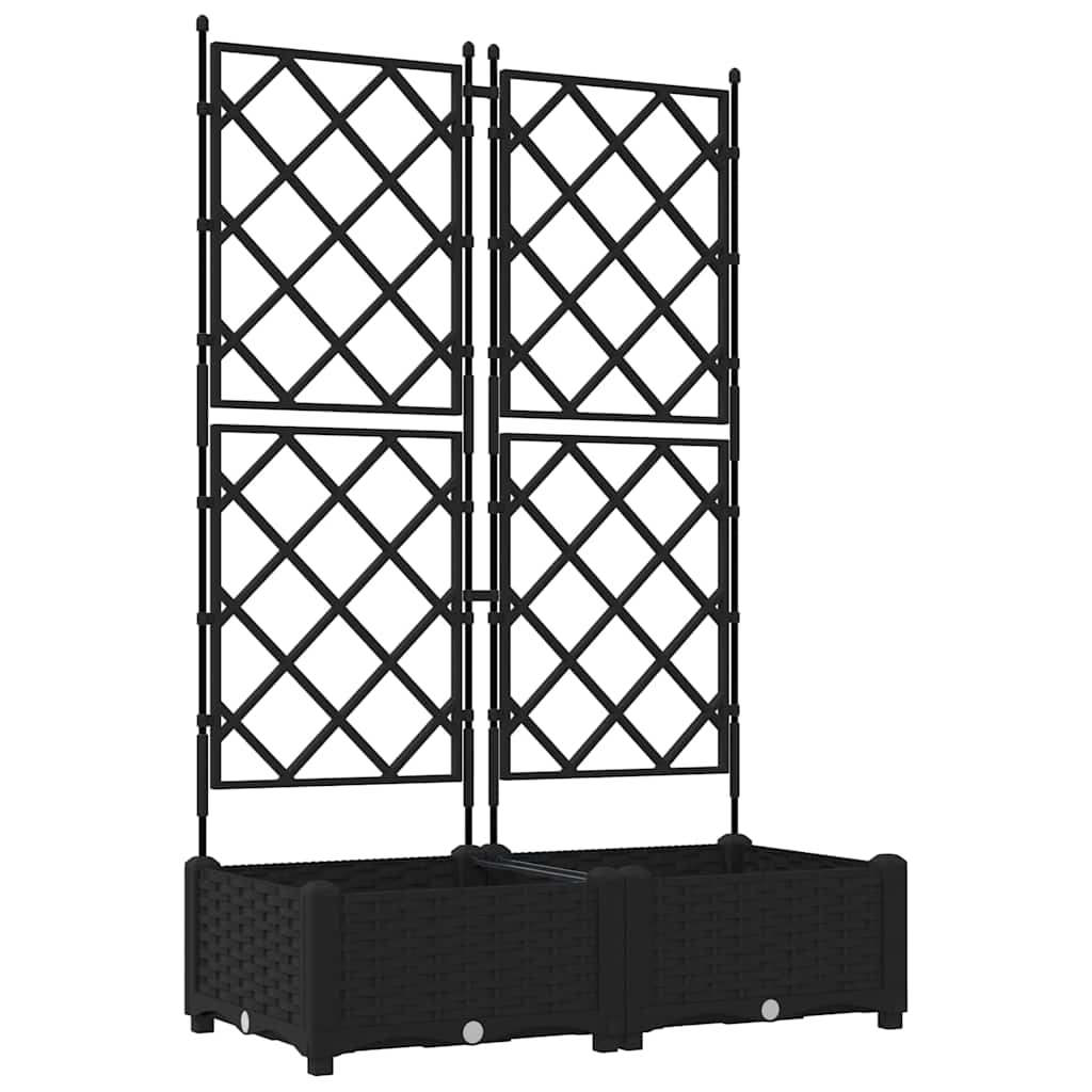 vidaXL Doniczka ogrodowa 2 pcs Czarny 80 x 40 x 125,5 cm