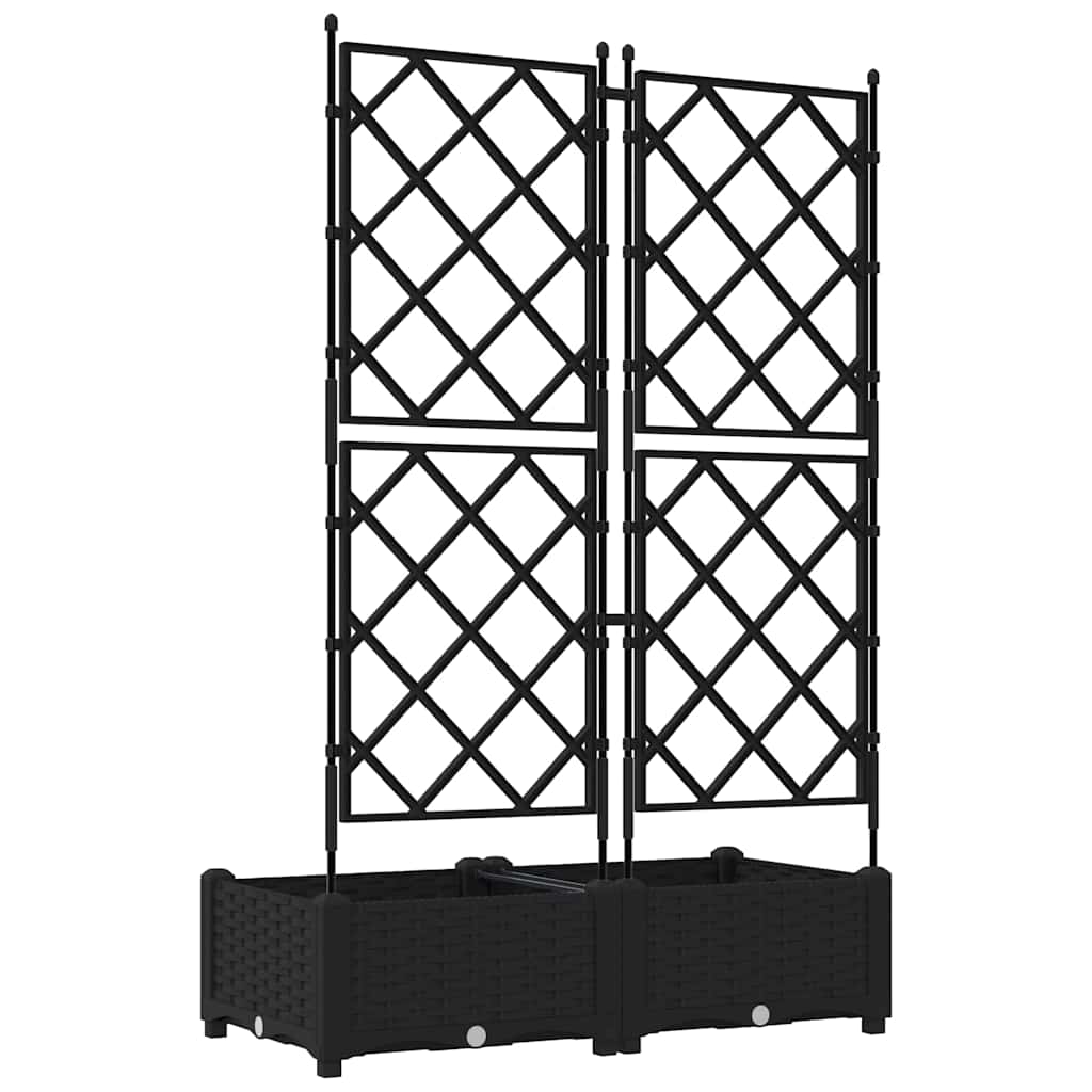 vidaXL Doniczka ogrodowa 2 pcs Czarny 80 x 40 x 125,5 cm