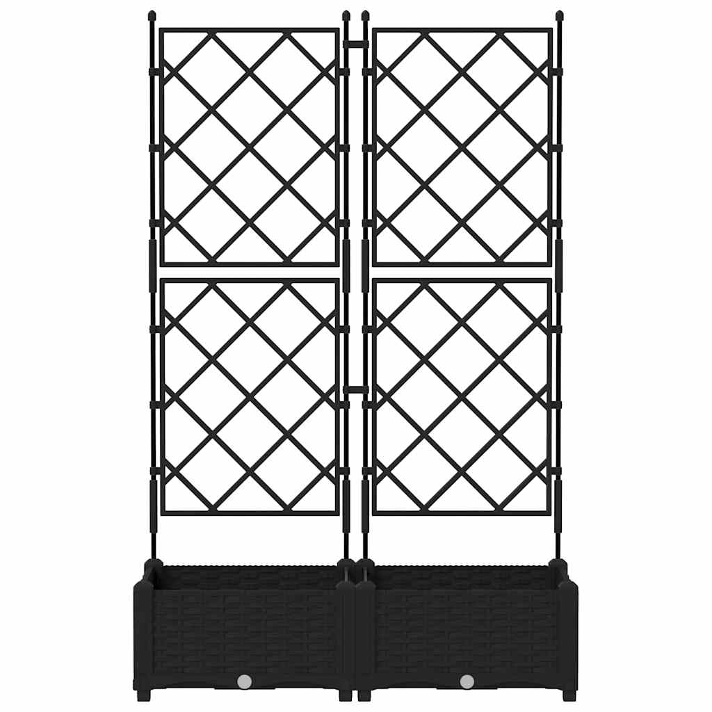 vidaXL Doniczka ogrodowa 2 pcs Czarny 80 x 40 x 125,5 cm