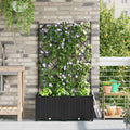 vidaXL Doniczka ogrodowa 2 pcs Czarny 80 x 40 x 143 cm