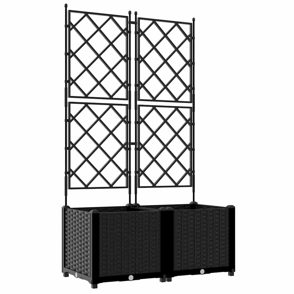 vidaXL Doniczka ogrodowa 2 pcs Czarny 80 x 40 x 143 cm