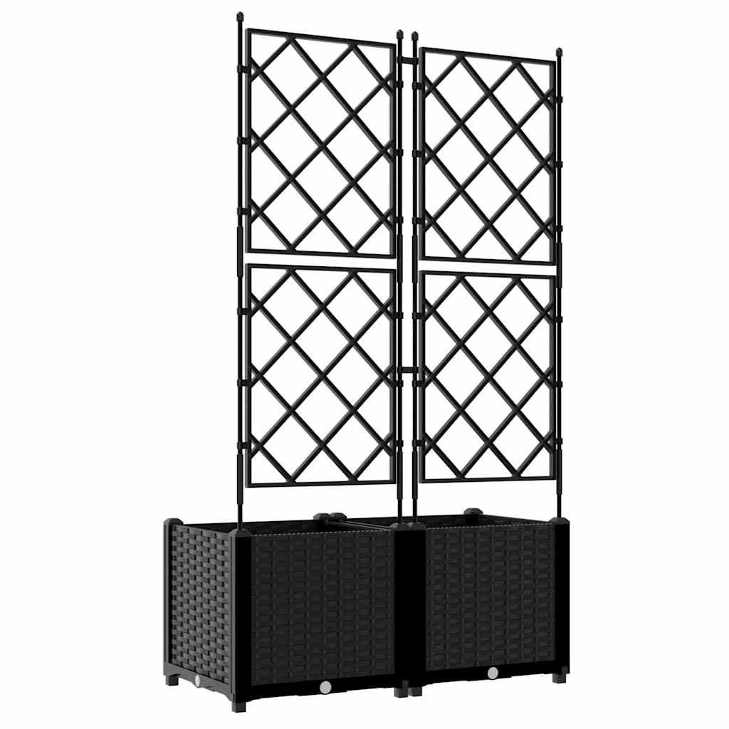 vidaXL Doniczka ogrodowa 2 pcs Czarny 80 x 40 x 143 cm