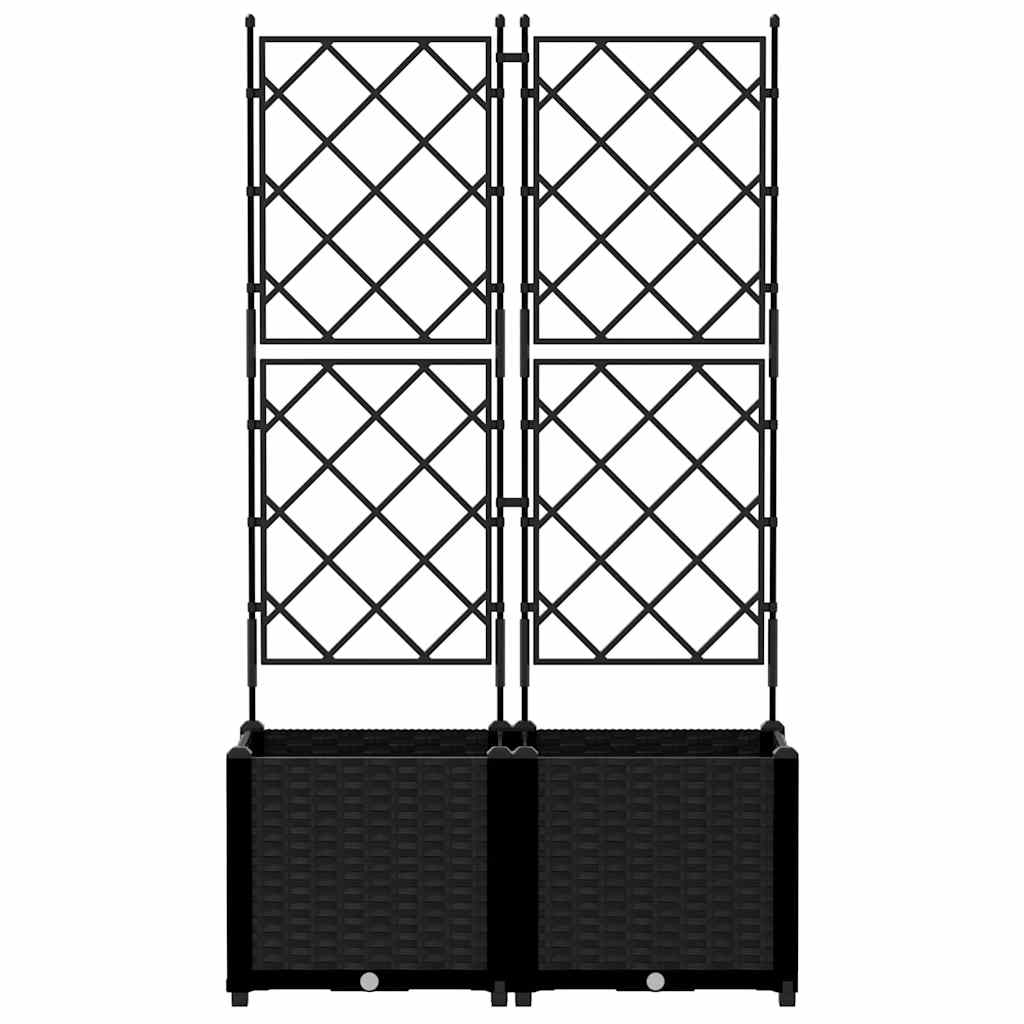 vidaXL Doniczka ogrodowa 2 pcs Czarny 80 x 40 x 143 cm