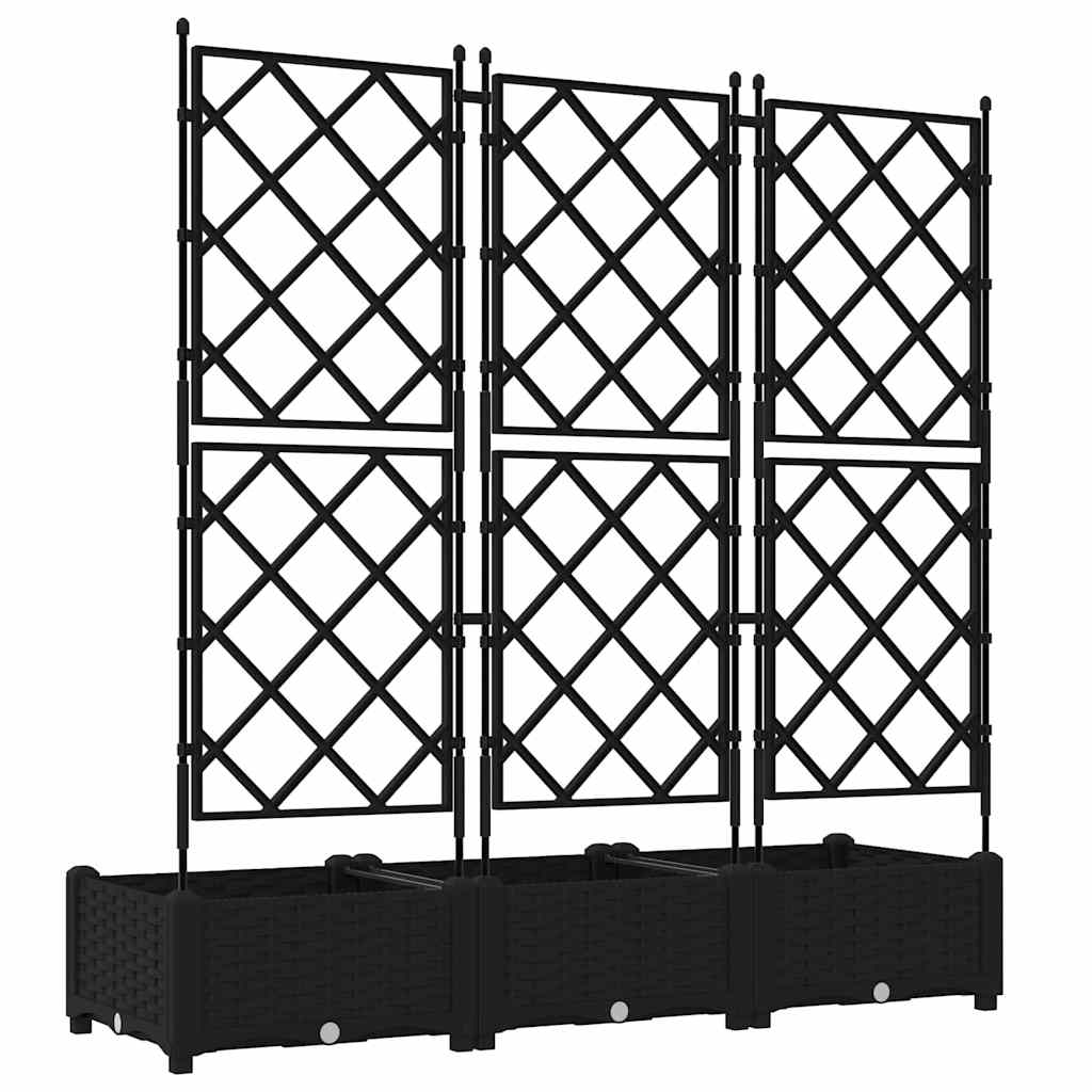 vidaXL Doniczka ogrodowa 3 pcs Czarny 120 x 40 x 125,5 cm