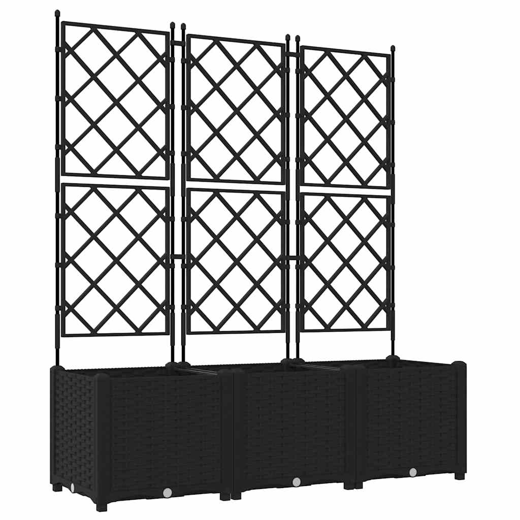 vidaXL Doniczka ogrodowa 3 pcs Czarny 120 x 40 x 143 cm