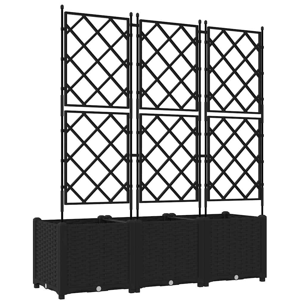 vidaXL Doniczka ogrodowa 3 pcs Czarny 120 x 40 x 143 cm