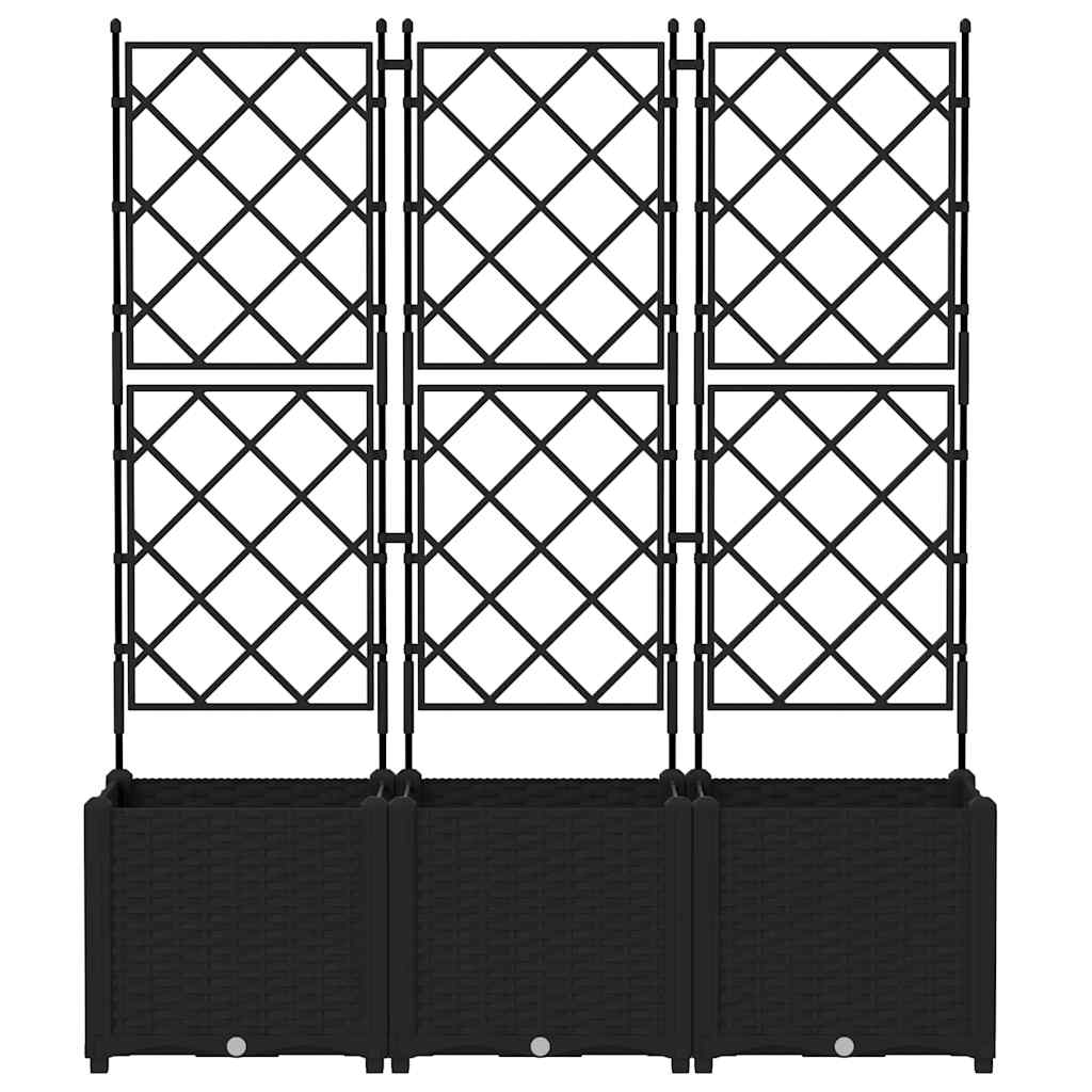 vidaXL Doniczka ogrodowa 3 pcs Czarny 120 x 40 x 143 cm