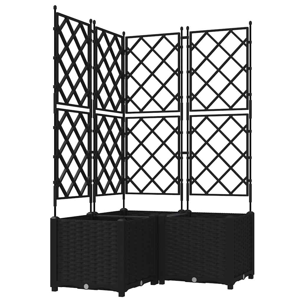 vidaXL Doniczka ogrodowa 3 szt. Czarny 80 x 80 x 143 cm PP