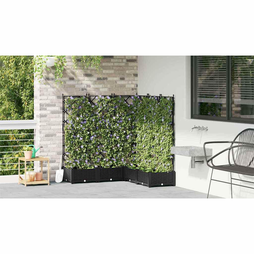 vidaXL Doniczka ogrodowa 5 pcs Czarny 120 x 120 x 125,5 cm