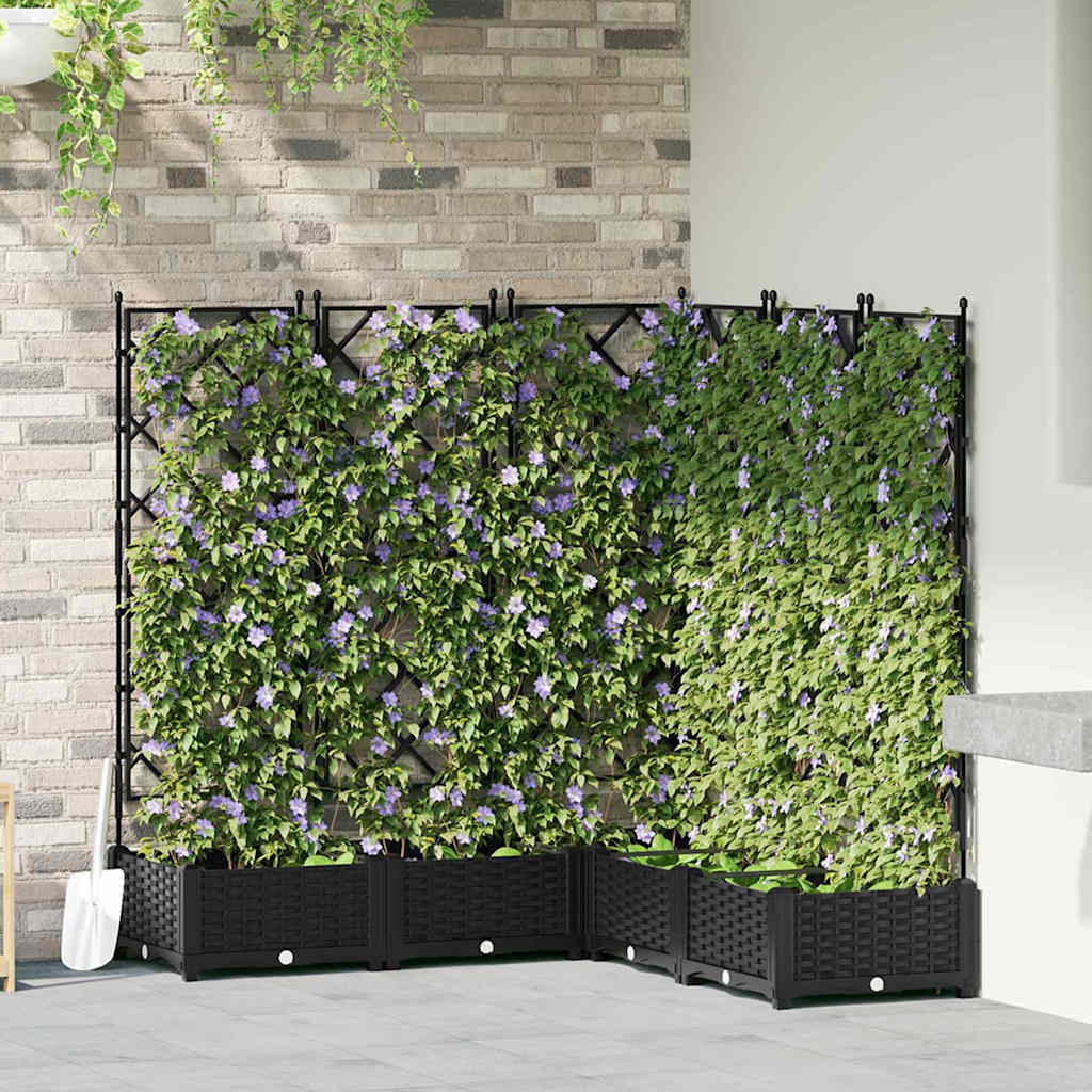 vidaXL Doniczka ogrodowa 5 pcs Czarny 120 x 120 x 125,5 cm