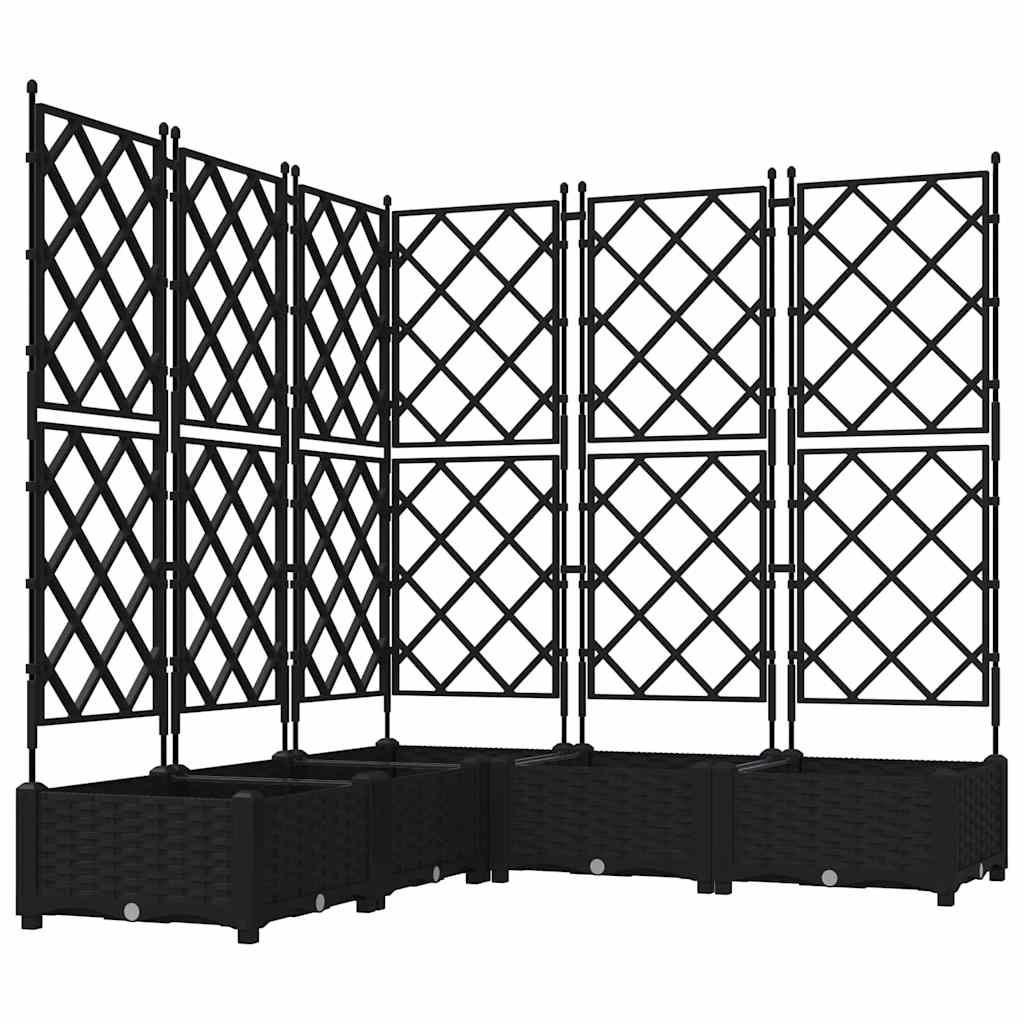 vidaXL Doniczka ogrodowa 5 pcs Czarny 120 x 120 x 125,5 cm