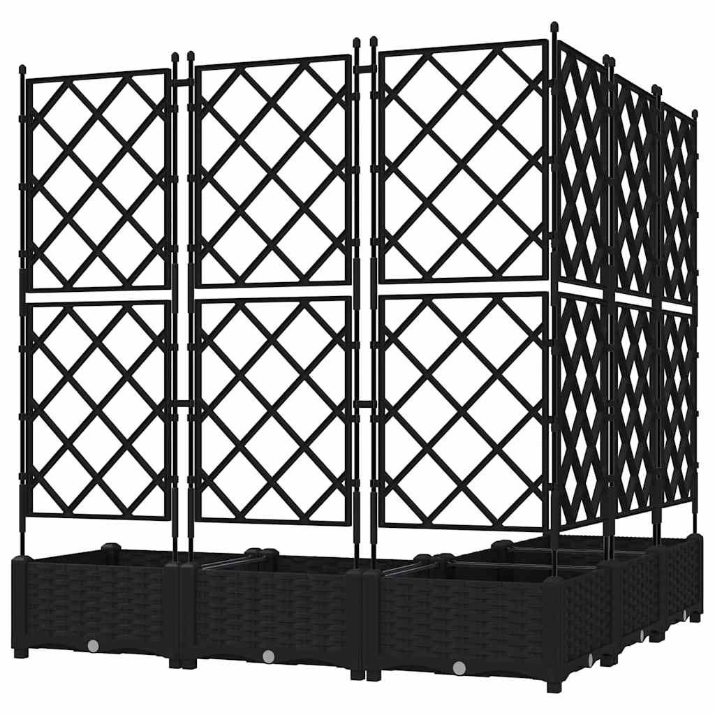 vidaXL Doniczka ogrodowa 5 pcs Czarny 120 x 120 x 125,5 cm