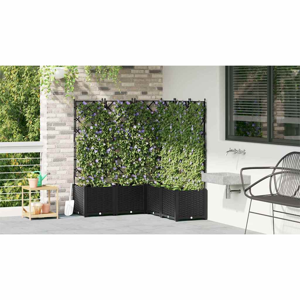 vidaXL Doniczka ogrodowa 5 pcs Czarny 120 x 120 x 143 cm