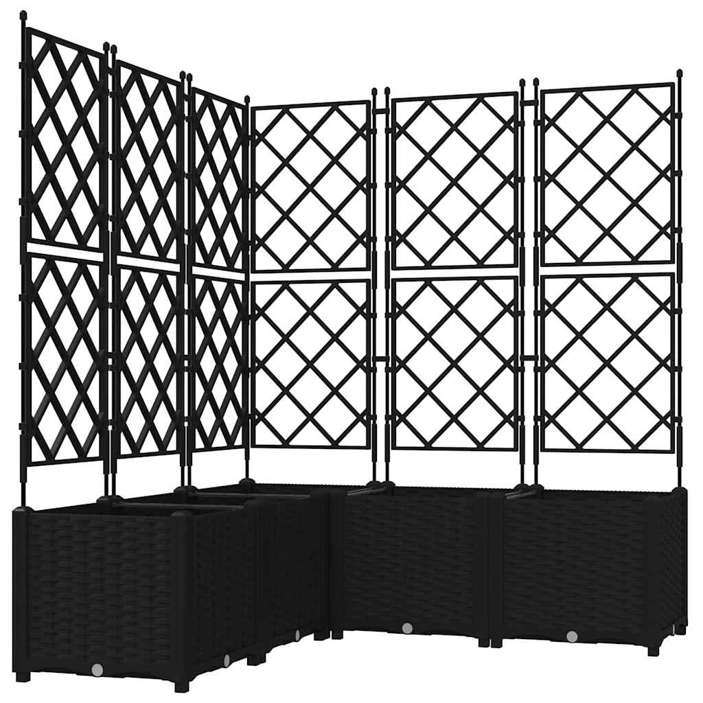 vidaXL Doniczka ogrodowa 5 pcs Czarny 120 x 120 x 143 cm