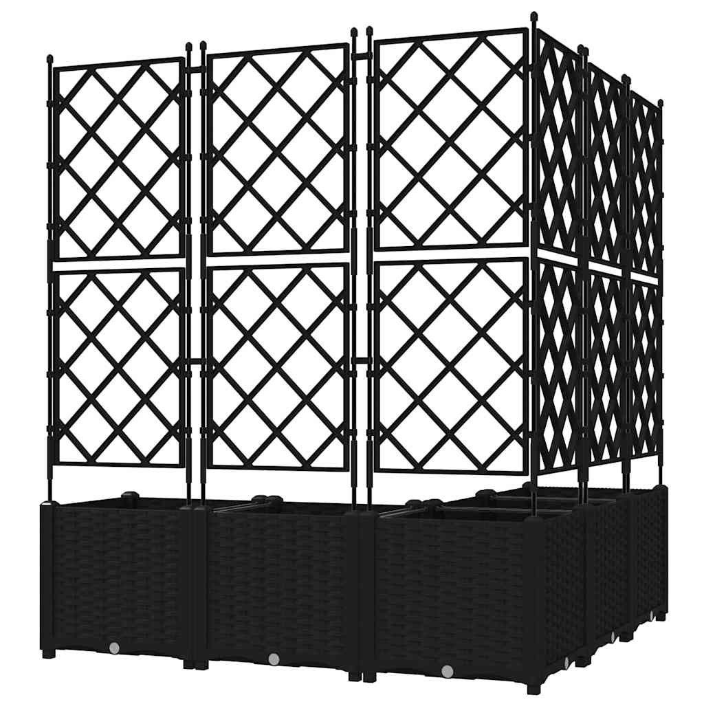 vidaXL Doniczka ogrodowa 5 pcs Czarny 120 x 120 x 143 cm