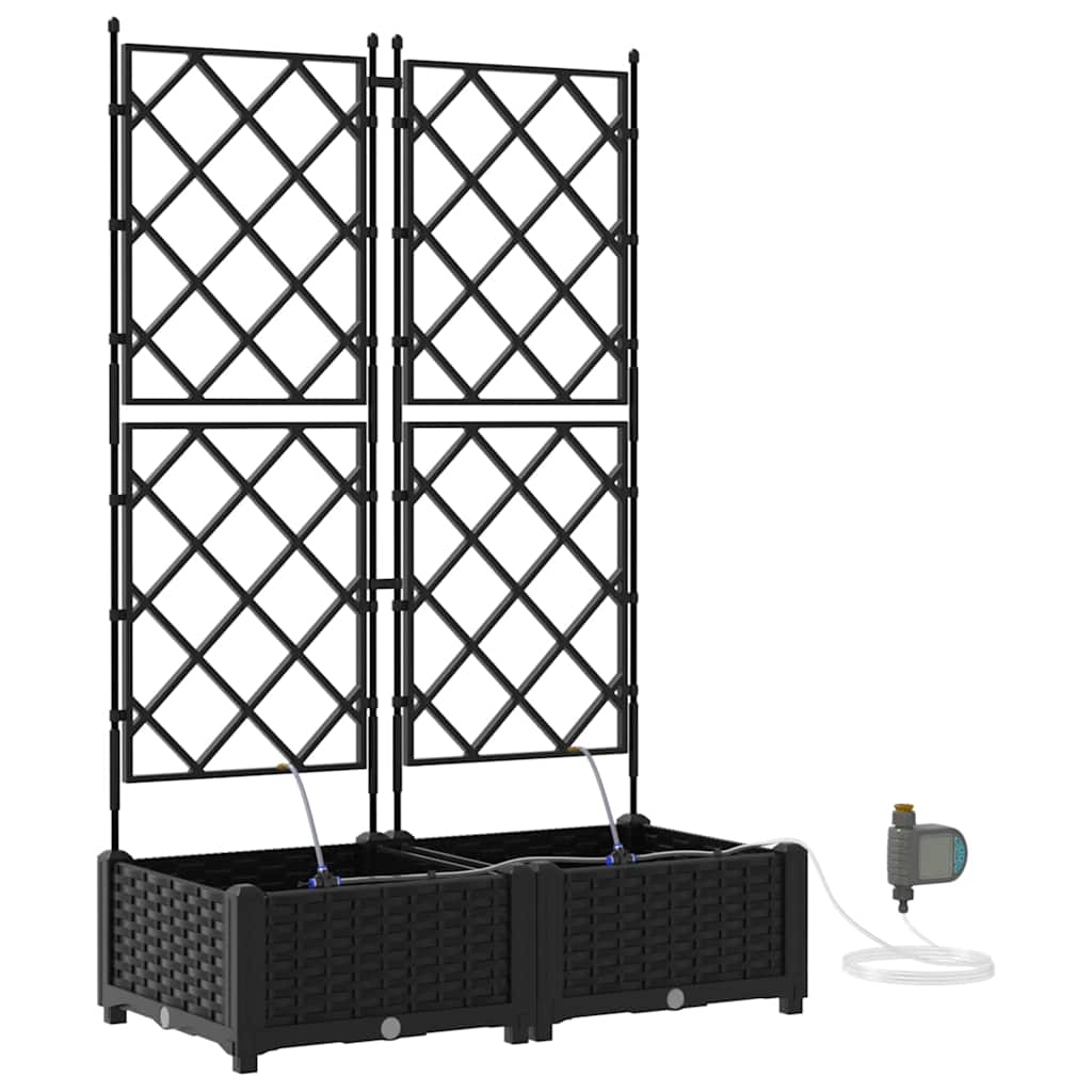 vidaXL Doniczka ogrodowa 2 pcs Czarny 80 x 40 x 126 cm