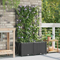 vidaXL Doniczka ogrodowa 2 pcs Czarny 80 x 40 x 142 cm
