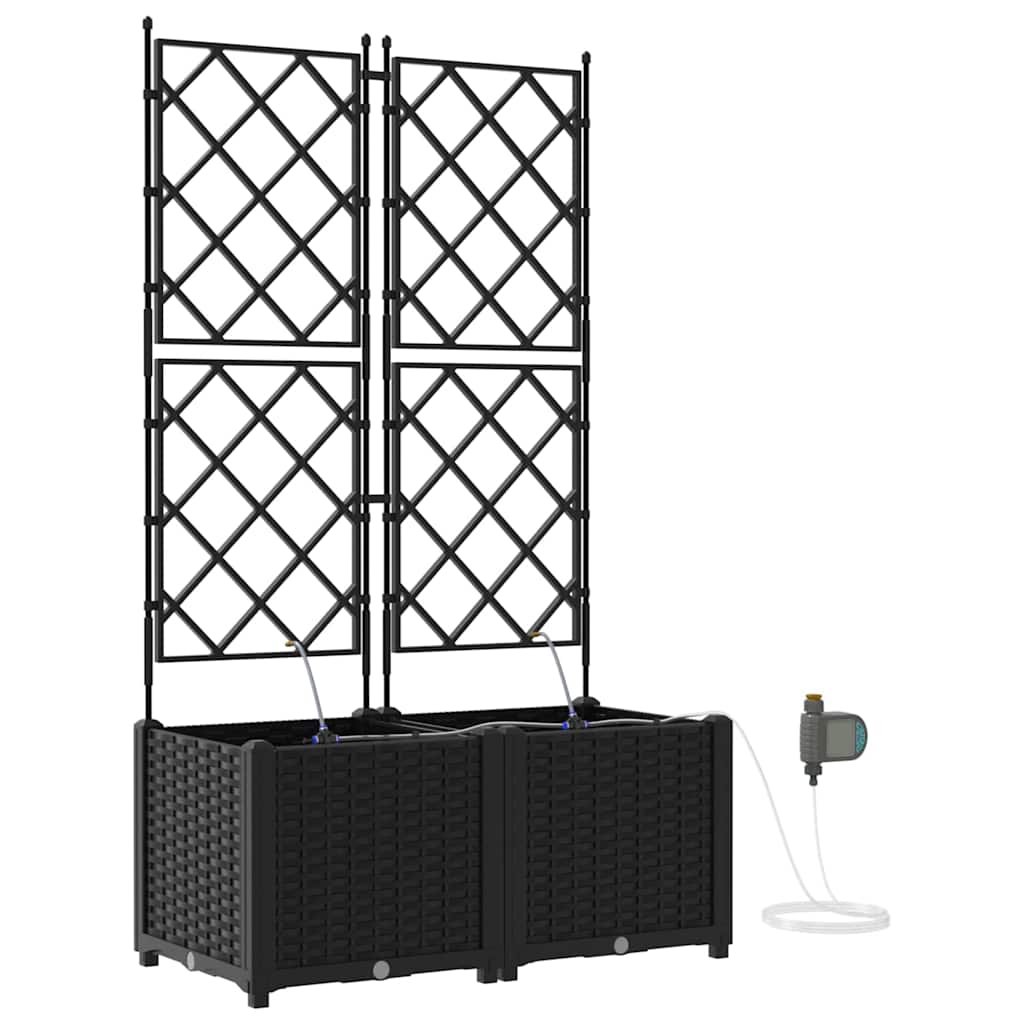 vidaXL Doniczka ogrodowa 2 pcs Czarny 80 x 40 x 142 cm
