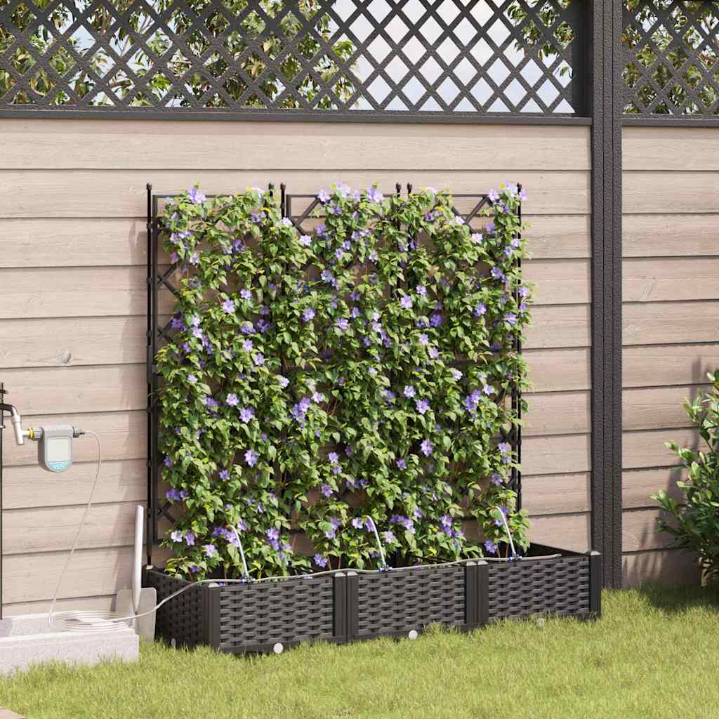 vidaXL Doniczka ogrodowa 3 pcs Czarny 120 x 40 x 126 cm
