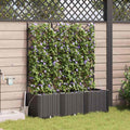 vidaXL Doniczka ogrodowa 3 pcs Czarny 120 x 40 x 142 cm