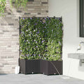 vidaXL Doniczka ogrodowa 3 pcs Czarny 80 x 80 x 142 cm