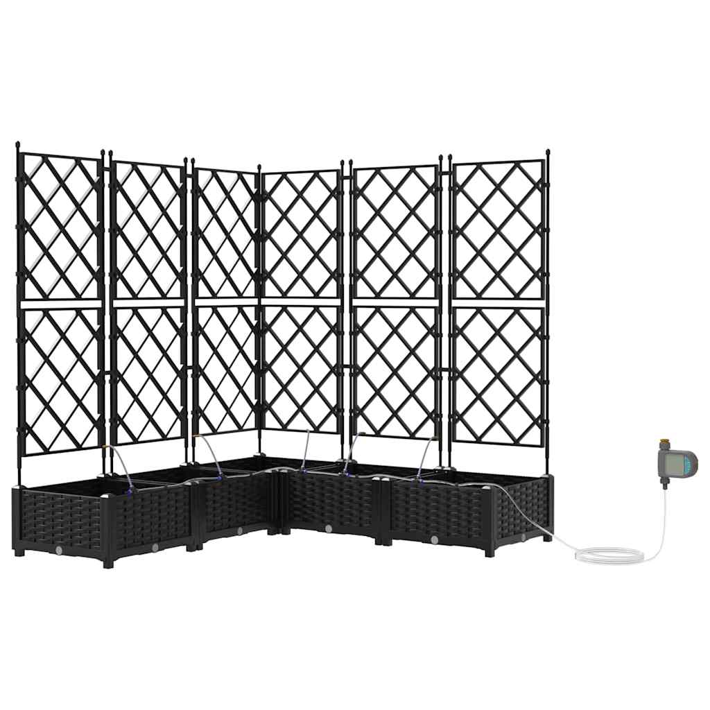vidaXL Doniczka ogrodowa 5 pcs Czarny 120 x 120 x 126 cm
