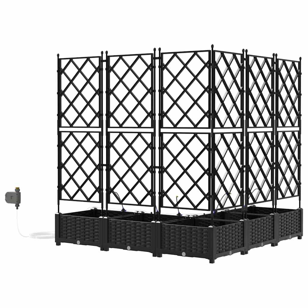vidaXL Doniczka ogrodowa 5 pcs Czarny 120 x 120 x 126 cm