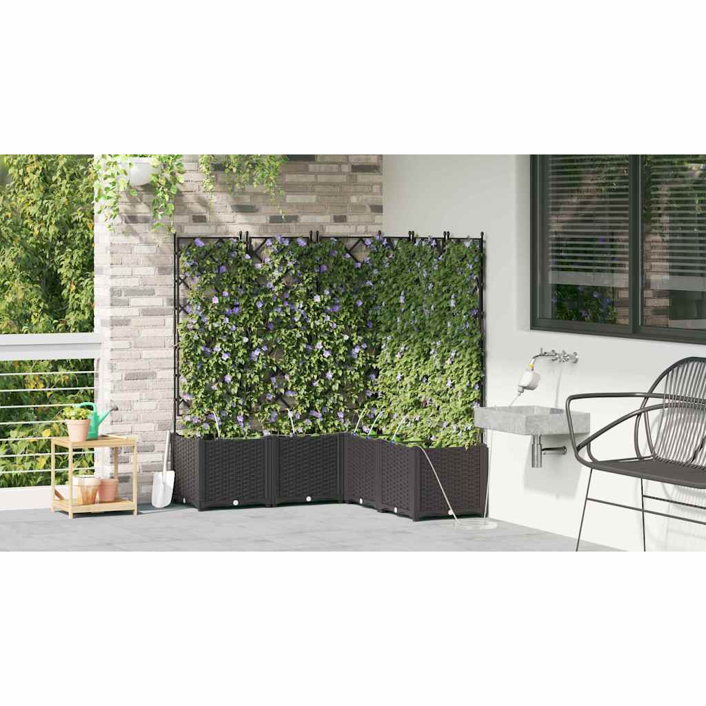 vidaXL Doniczka ogrodowa 5 pcs Czarny 120 x 120 x 142 cm