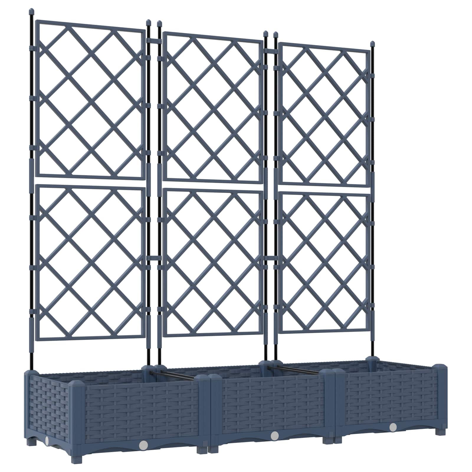 vidaXL Doniczka ogrodowa 3 pcs Szary 120 x 40 x 125,5 cm