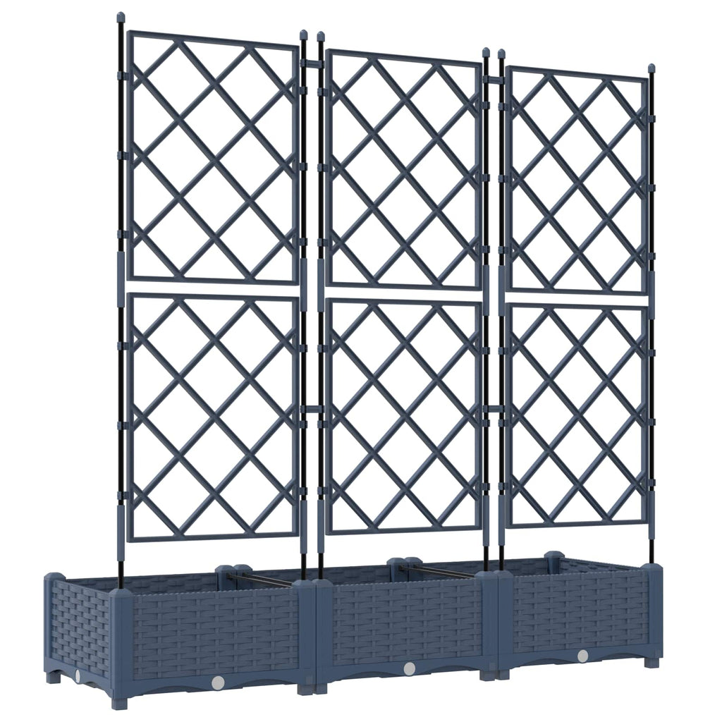 vidaXL Doniczka ogrodowa 3 pcs Szary 120 x 40 x 125,5 cm
