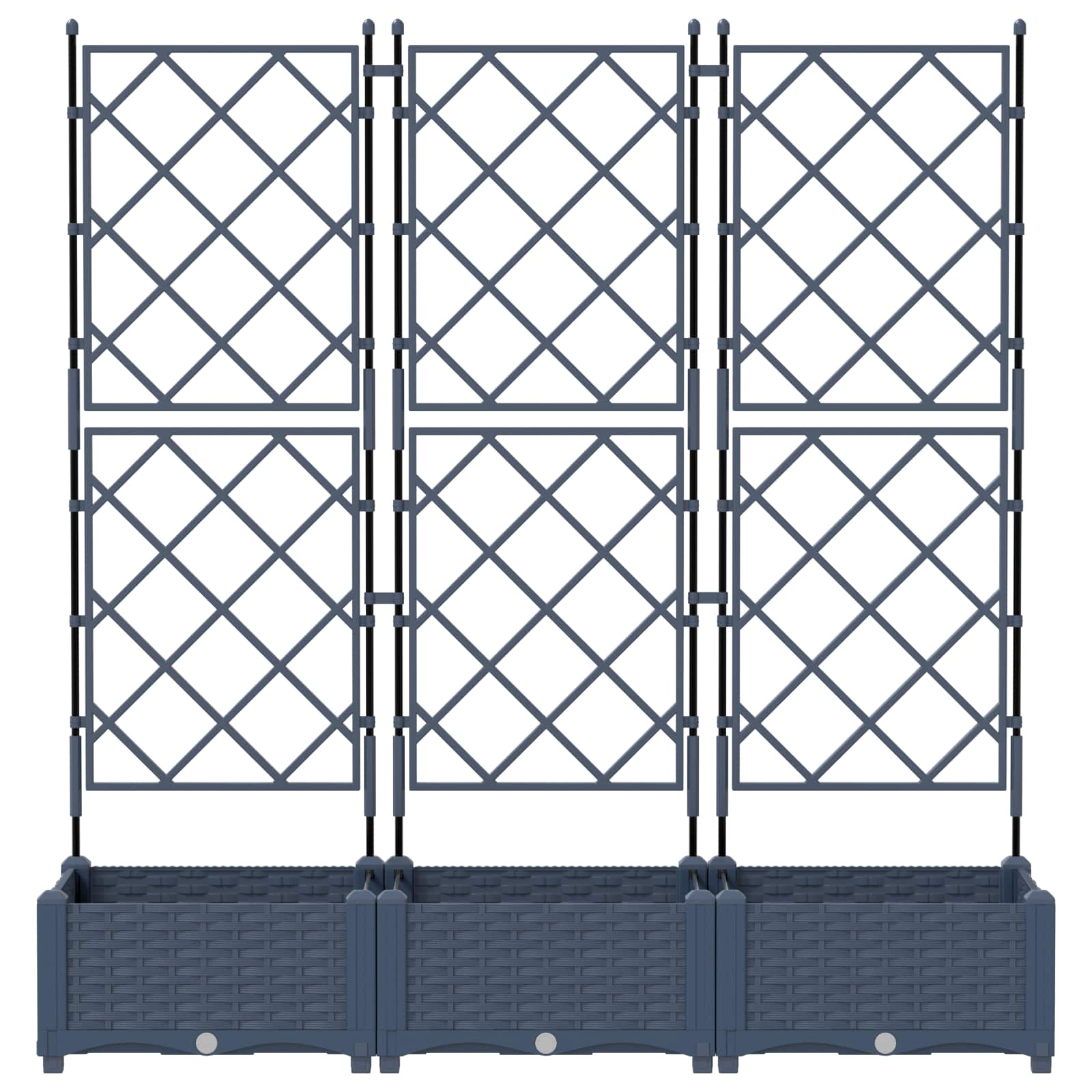 vidaXL Doniczka ogrodowa 3 pcs Szary 120 x 40 x 125,5 cm