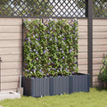 vidaXL Doniczka ogrodowa 3 pcs Szary 120 x 40 x 143 cm
