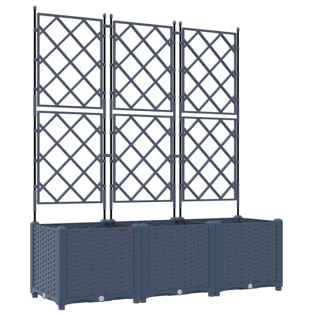 vidaXL Doniczka ogrodowa 3 pcs Szary 120 x 40 x 143 cm