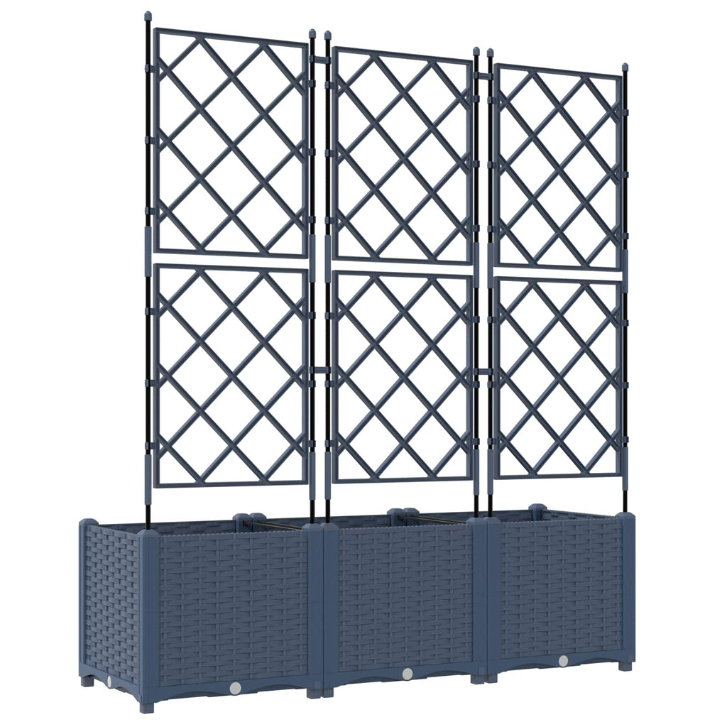 vidaXL Doniczka ogrodowa 3 pcs Szary 120 x 40 x 143 cm