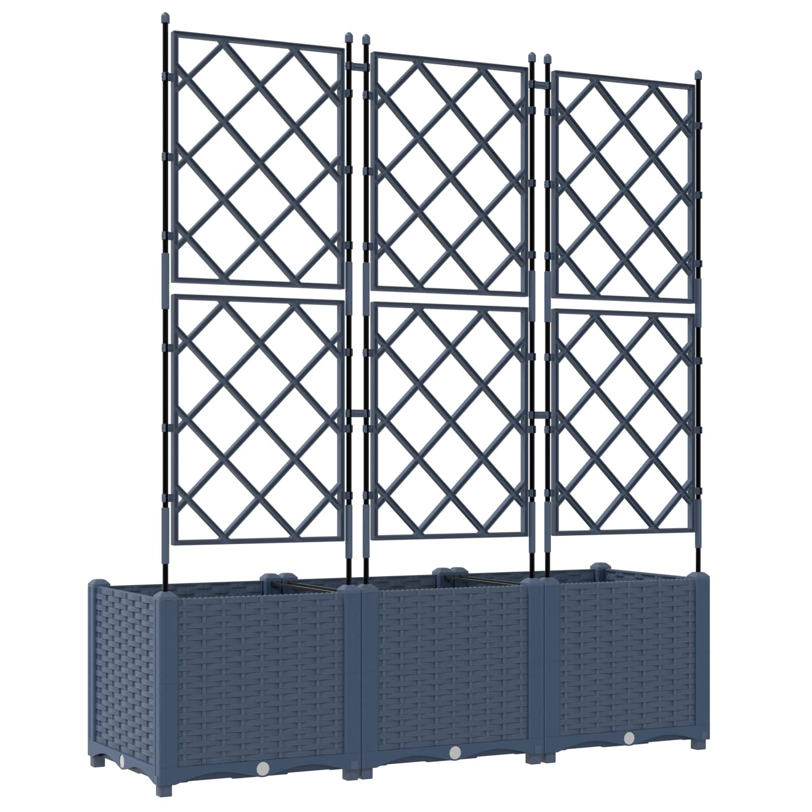 vidaXL Doniczka ogrodowa 3 pcs Szary 120 x 40 x 143 cm