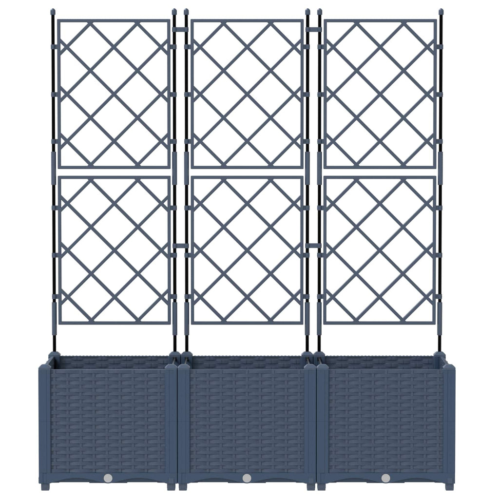 vidaXL Doniczka ogrodowa 3 pcs Szary 120 x 40 x 143 cm