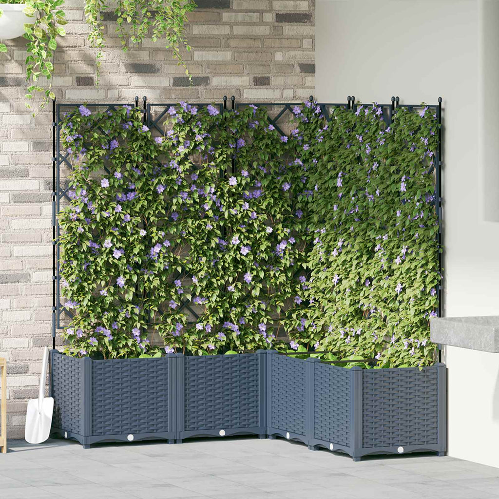 vidaXL Doniczka ogrodowa 5 pcs Szary 120 x 120 x 143 cm