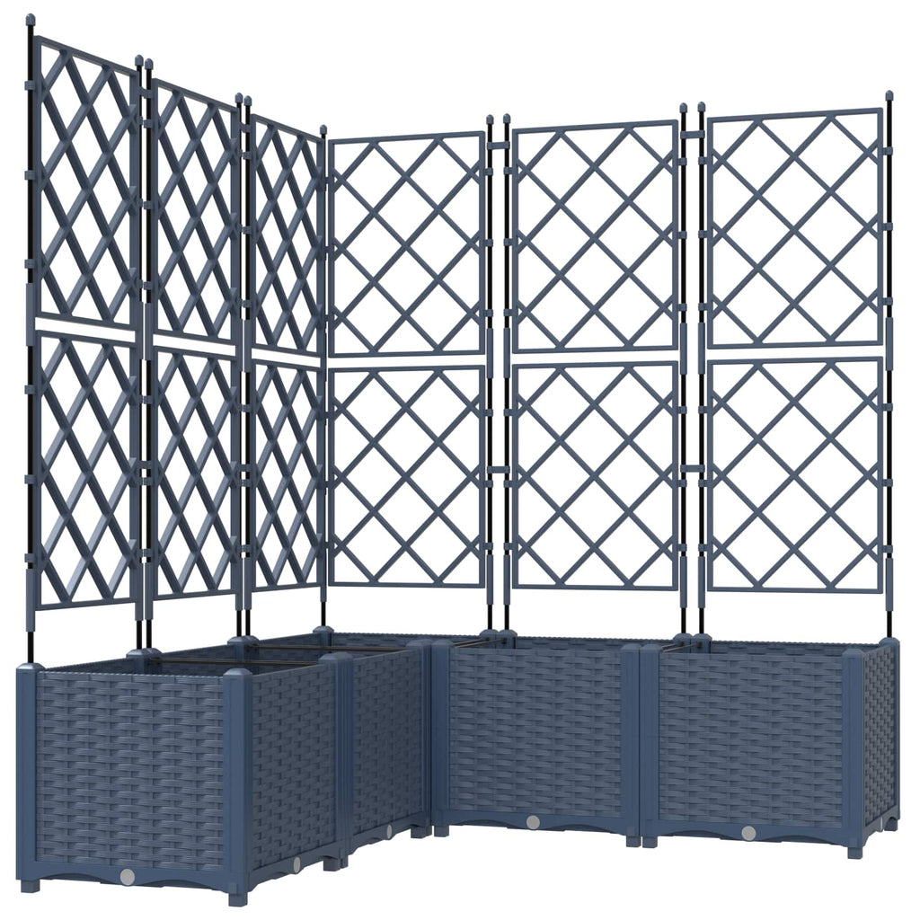vidaXL Doniczka ogrodowa 5 pcs Szary 120 x 120 x 143 cm