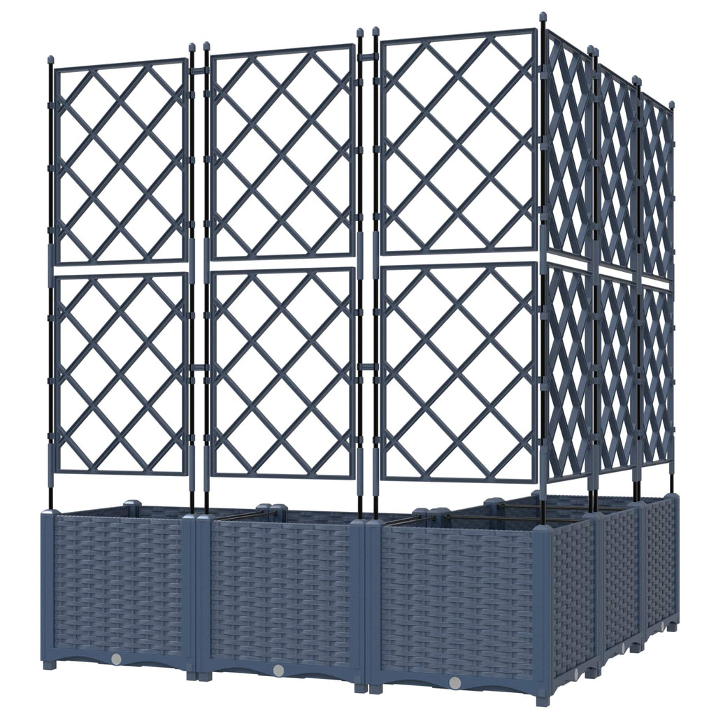 vidaXL Doniczka ogrodowa 5 pcs Szary 120 x 120 x 143 cm
