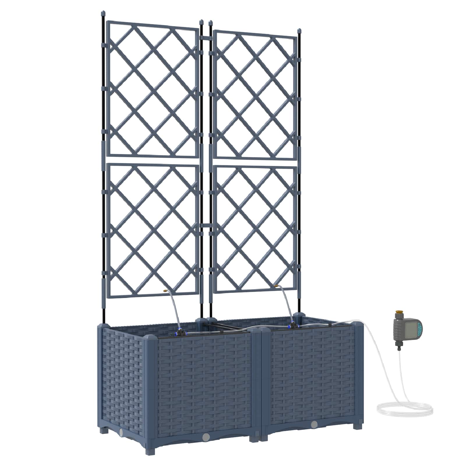 vidaXL Doniczka ogrodowa 2 pcs Szary 80 x 40 x 142 cm
