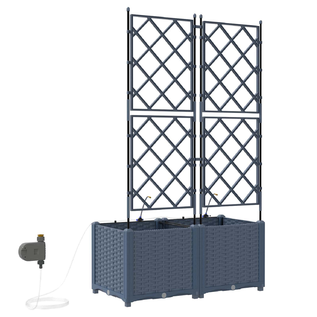 vidaXL Doniczka ogrodowa 2 pcs Szary 80 x 40 x 142 cm