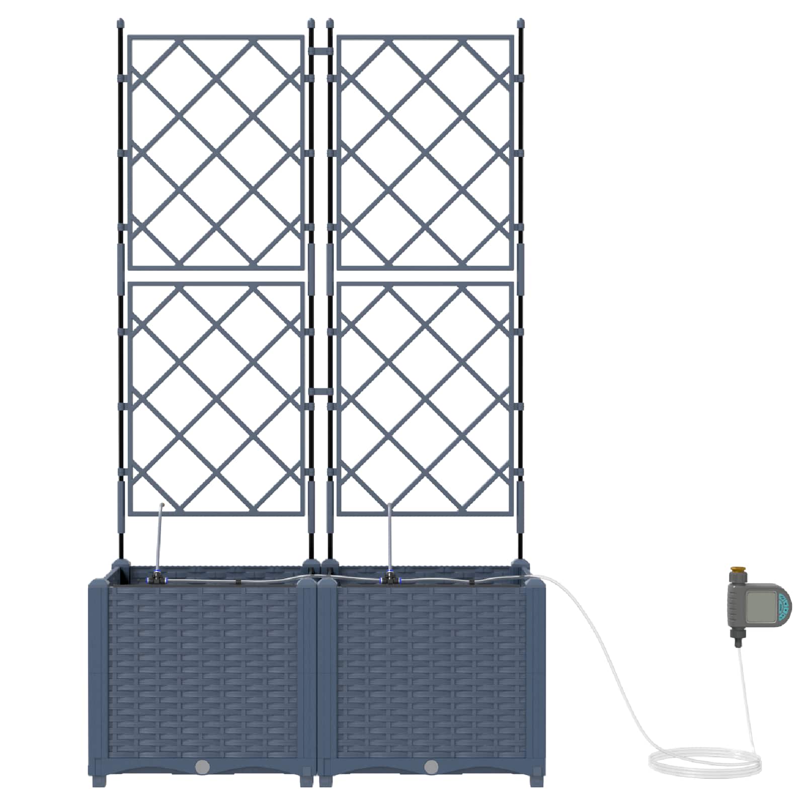 vidaXL Doniczka ogrodowa 2 pcs Szary 80 x 40 x 142 cm