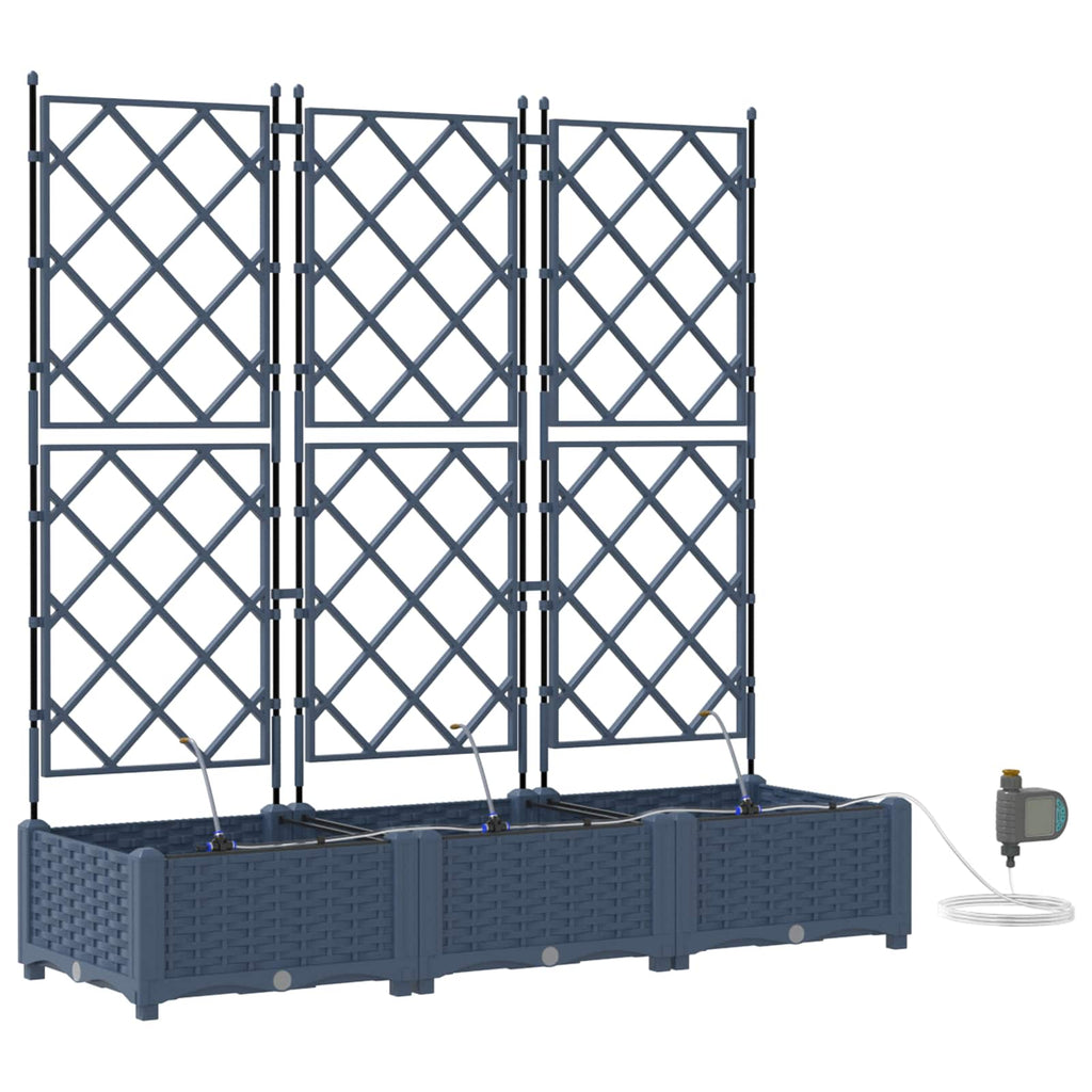 vidaXL Doniczka ogrodowa 3 pcs Szary 120 x 40 x 126 cm