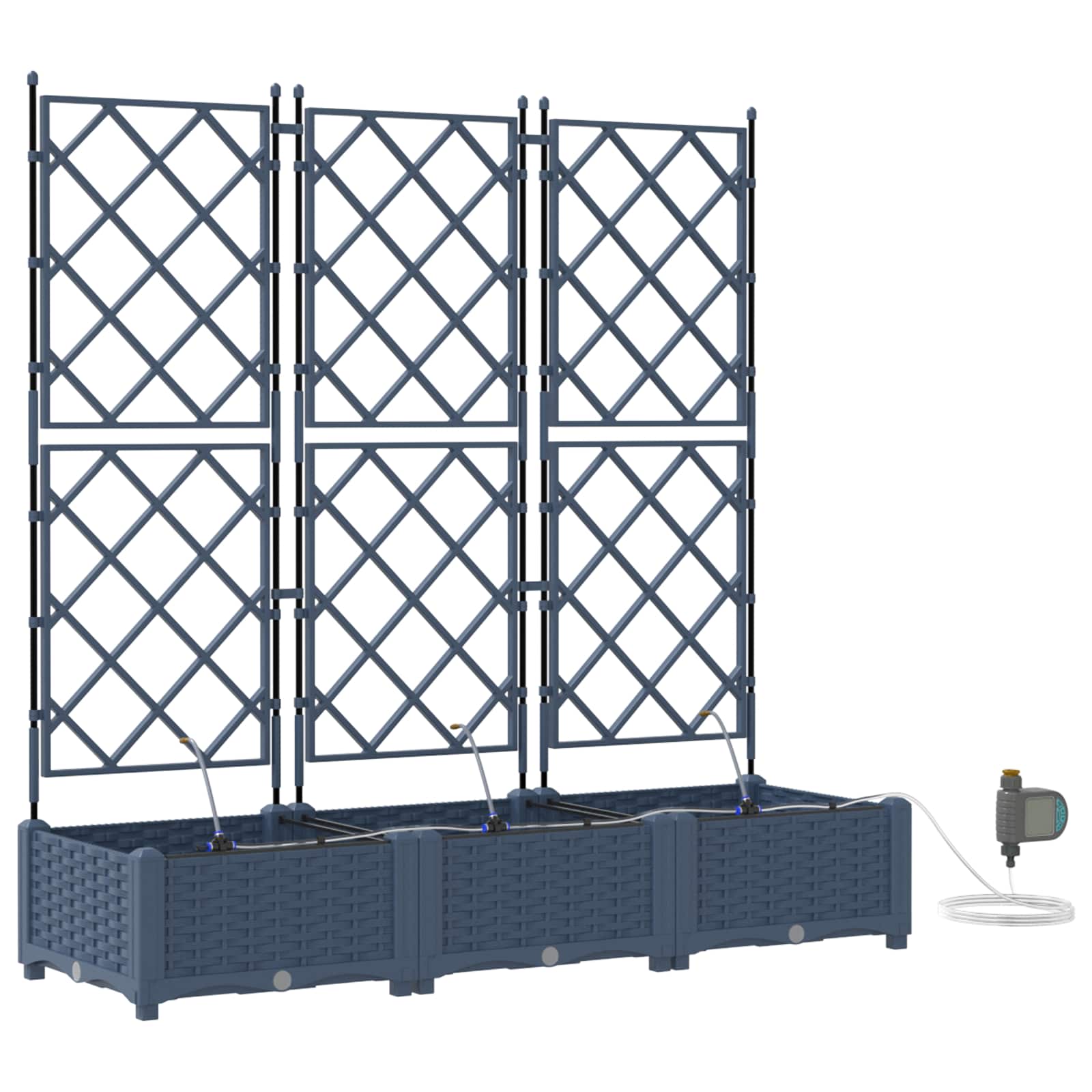 vidaXL Doniczka ogrodowa 3 pcs Szary 120 x 40 x 126 cm