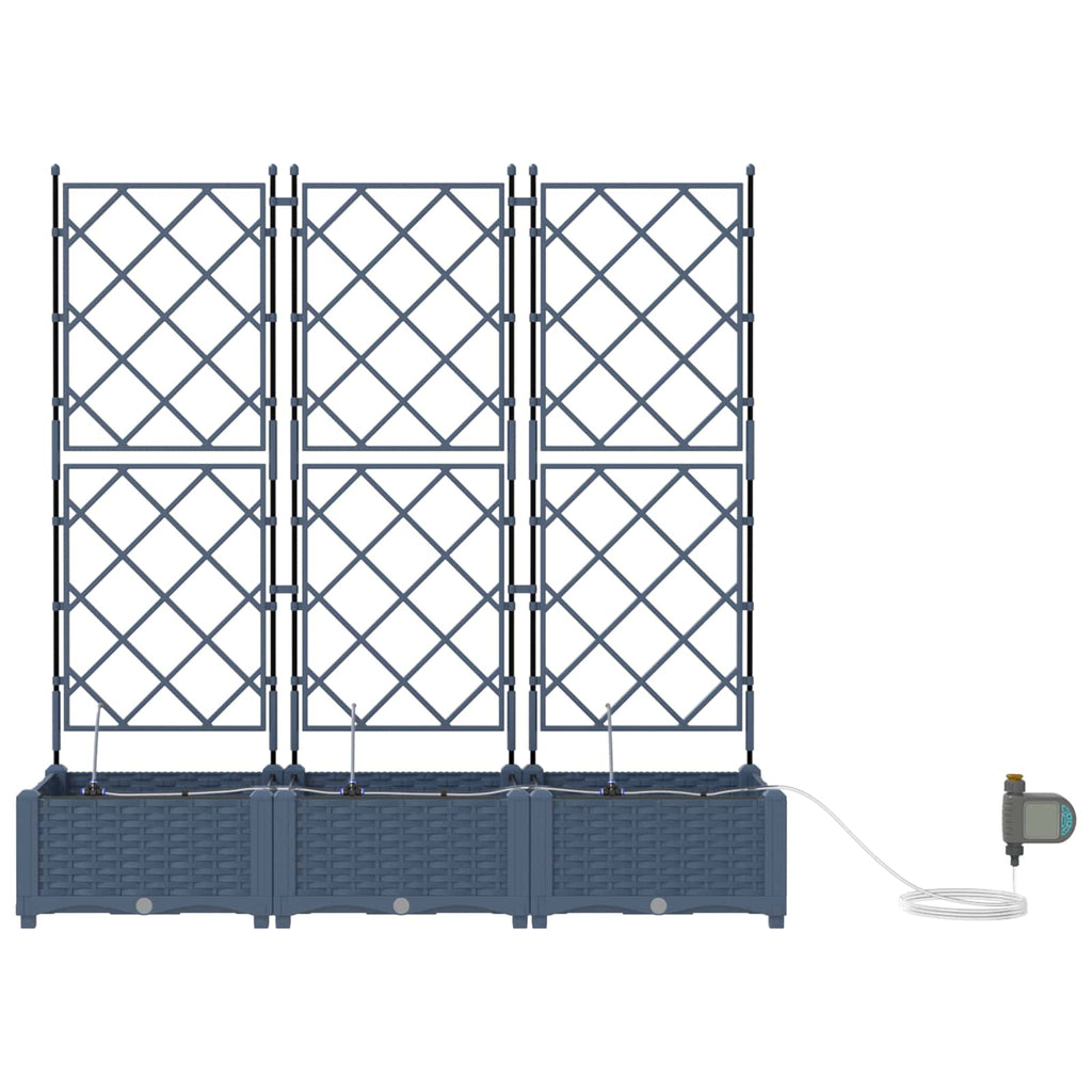 vidaXL Doniczka ogrodowa 3 pcs Szary 120 x 40 x 126 cm