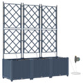 vidaXL Doniczka ogrodowa 3 pcs Szary 120 x 40 x 142 cm