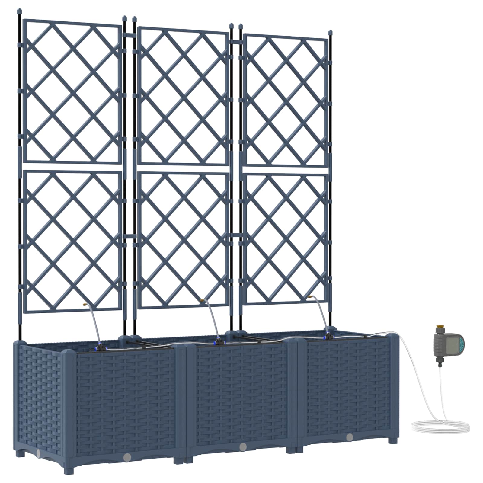 vidaXL Doniczka ogrodowa 3 pcs Szary 120 x 40 x 142 cm